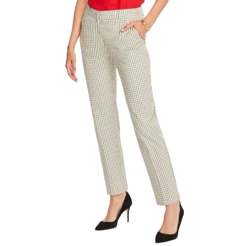 Ann Taylor Black and White Checkered Pants